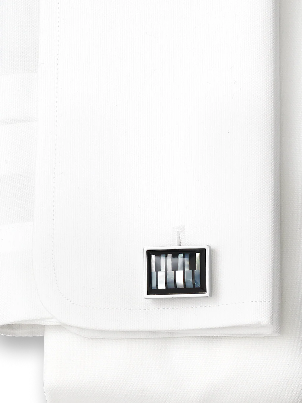 Semi Precious Piano Cufflinks - Black - Image 2