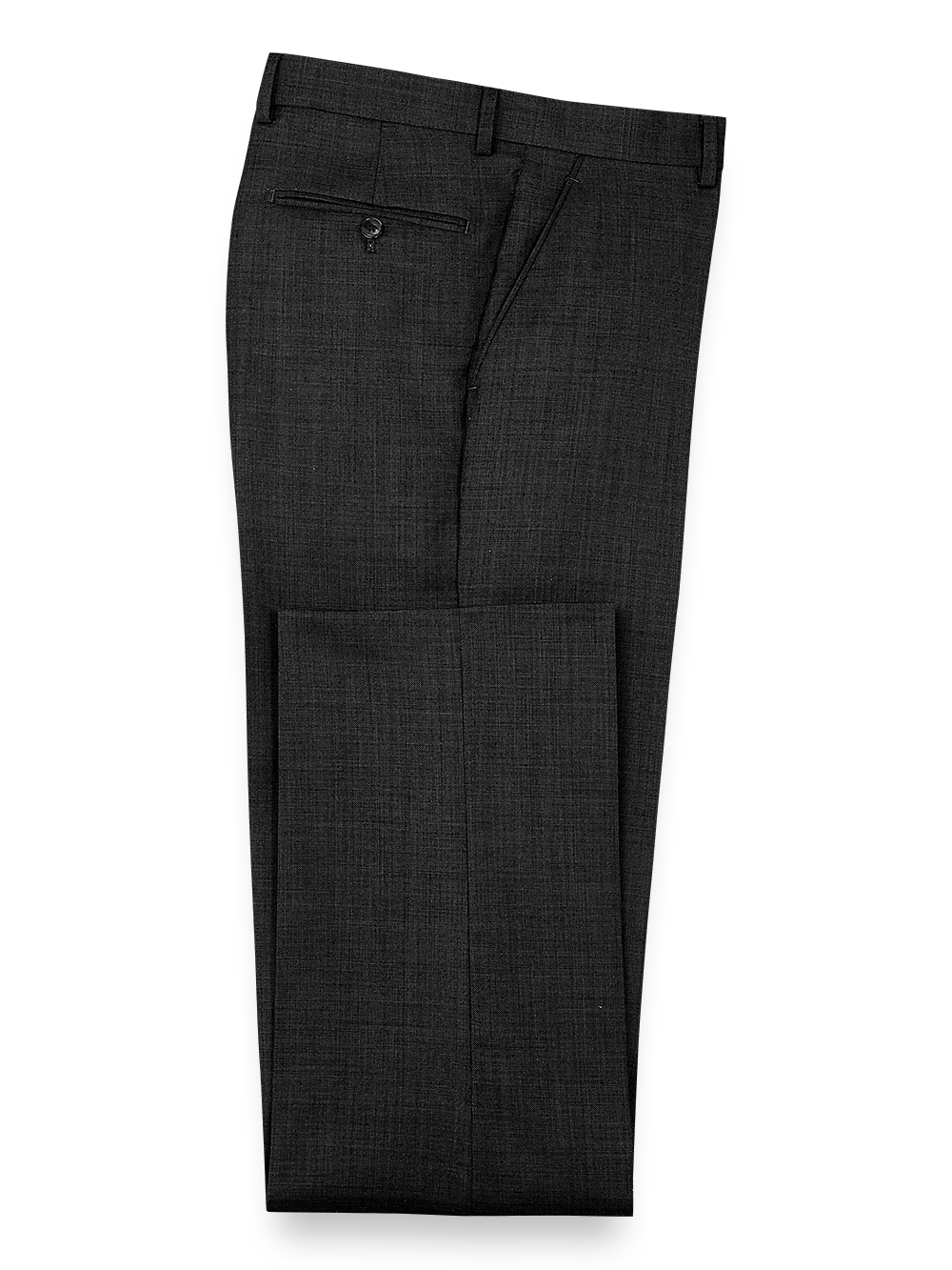 Sharkskin Flat Front Pants - Black
