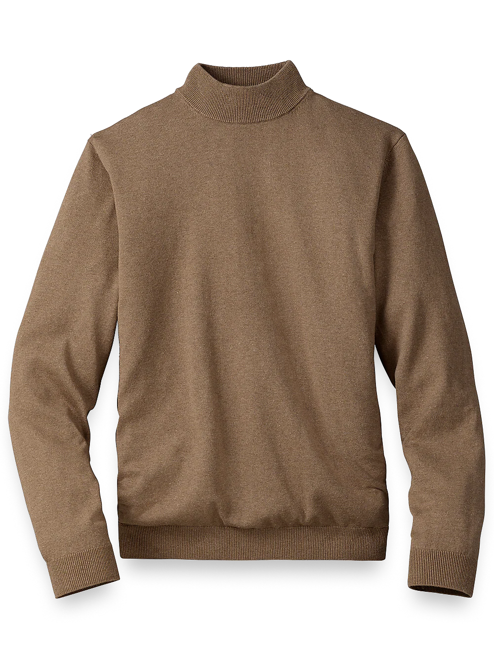 Silk Cotton And Cashmere Mock Neck Sweater - Camel
