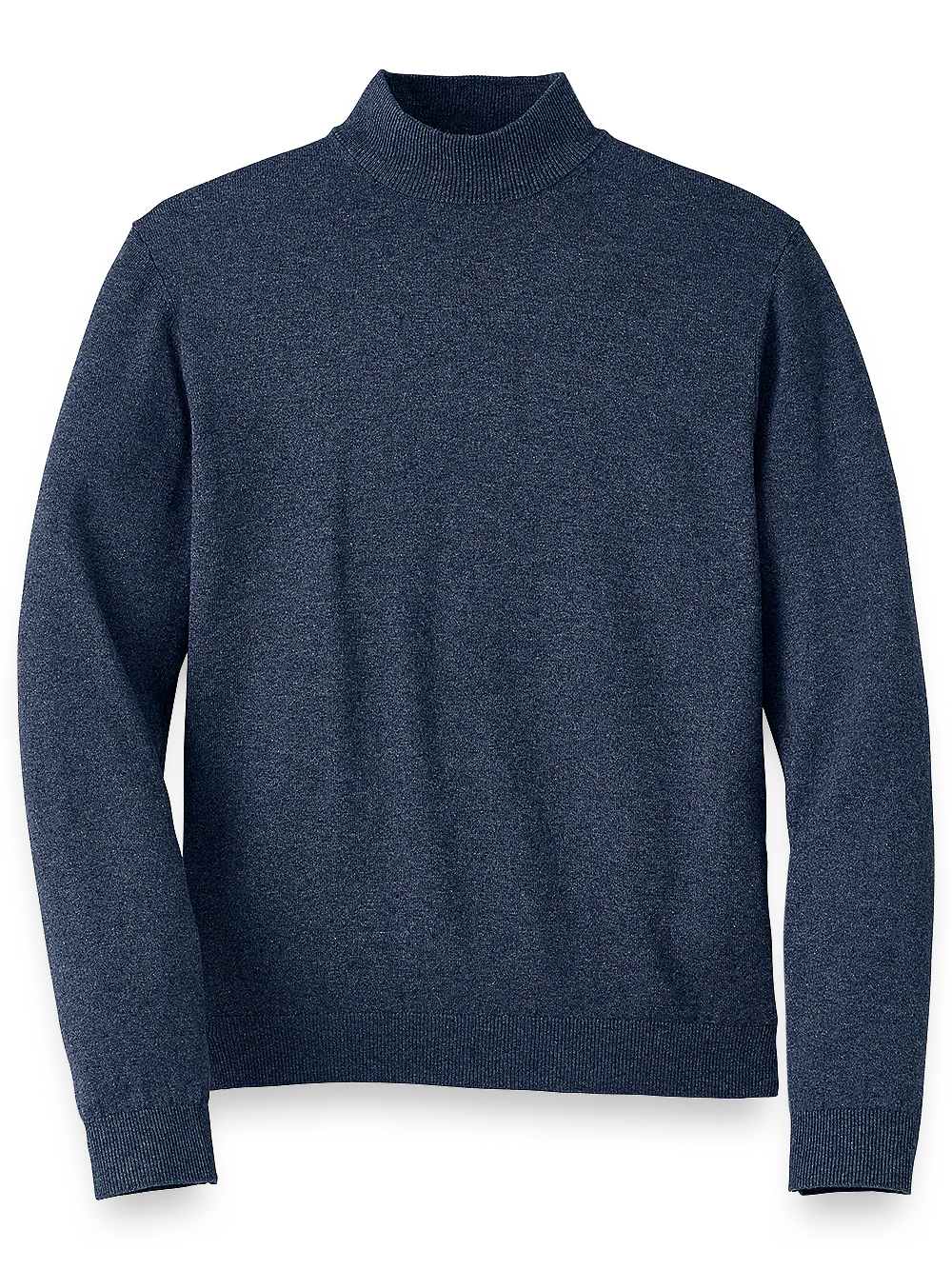 Silk Cotton And Cashmere Mock Neck Sweater - Navy
