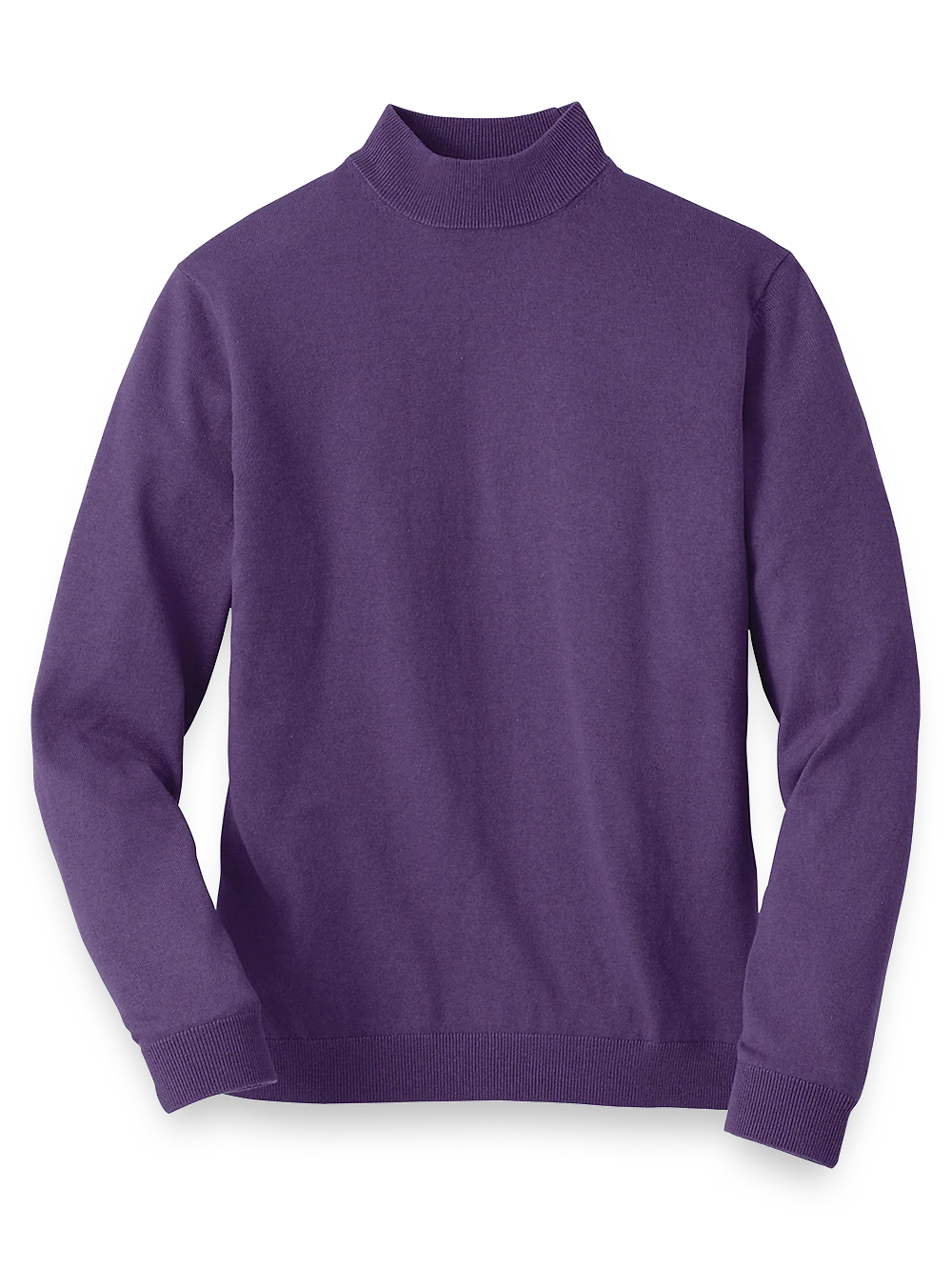 Silk Cotton And Cashmere Mock Neck Sweater - Purple