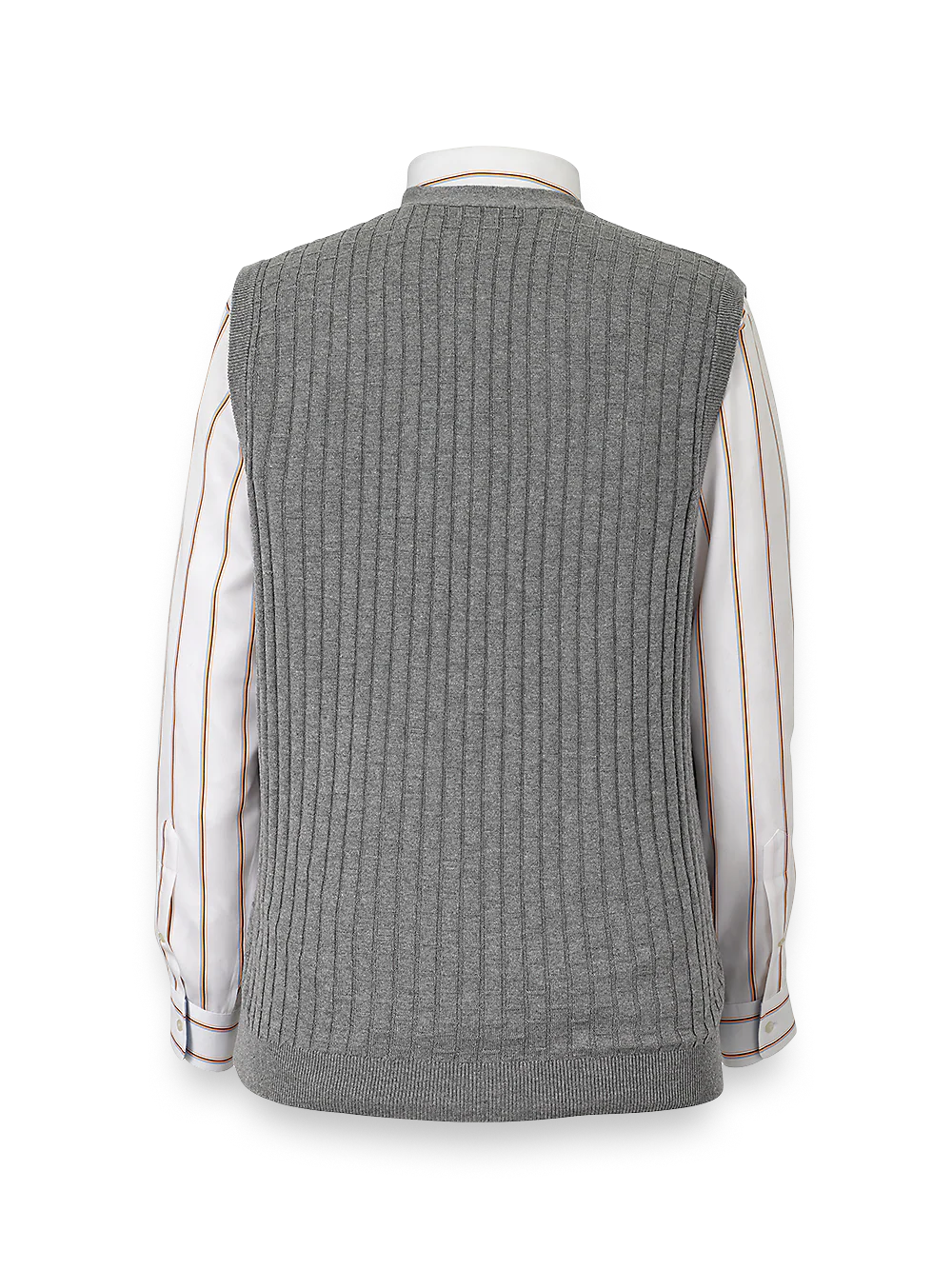 Silk, Cotton & Cashmere Button Front Caridgan Vest - Black - Image 3