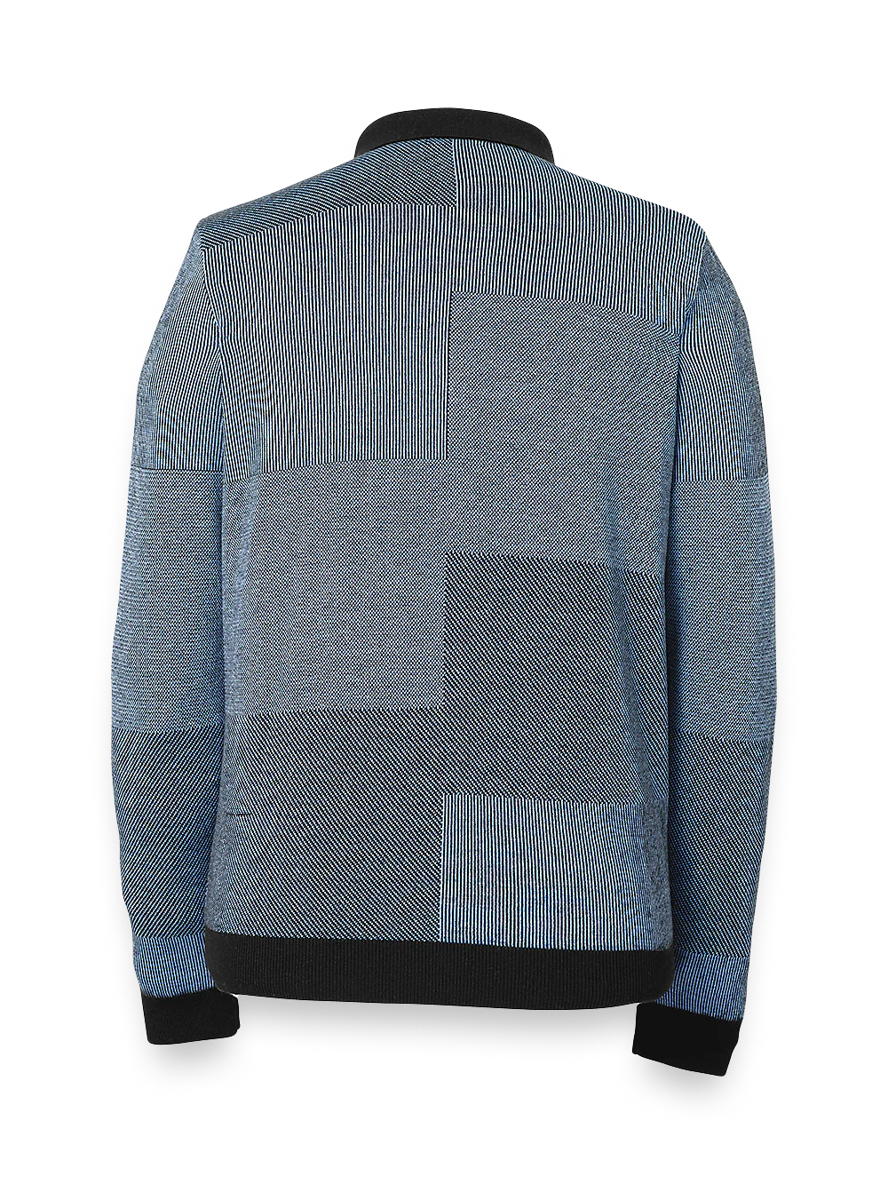 Silk, Cotton & Cashmere Zip Polo - Blue - Image 3