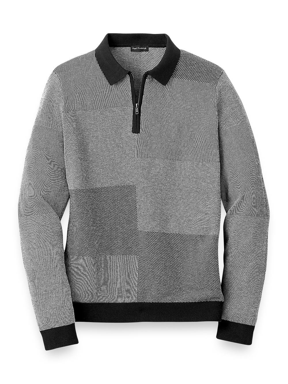 Silk, Cotton & Cashmere Zip Polo - Grey