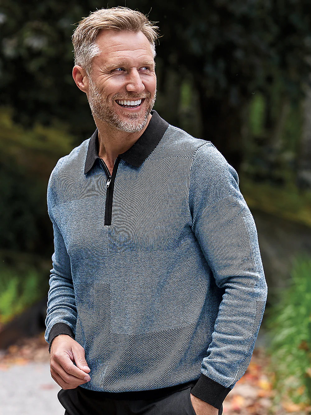 Silk, Cotton & Cashmere Zip Polo - Red - Image 2