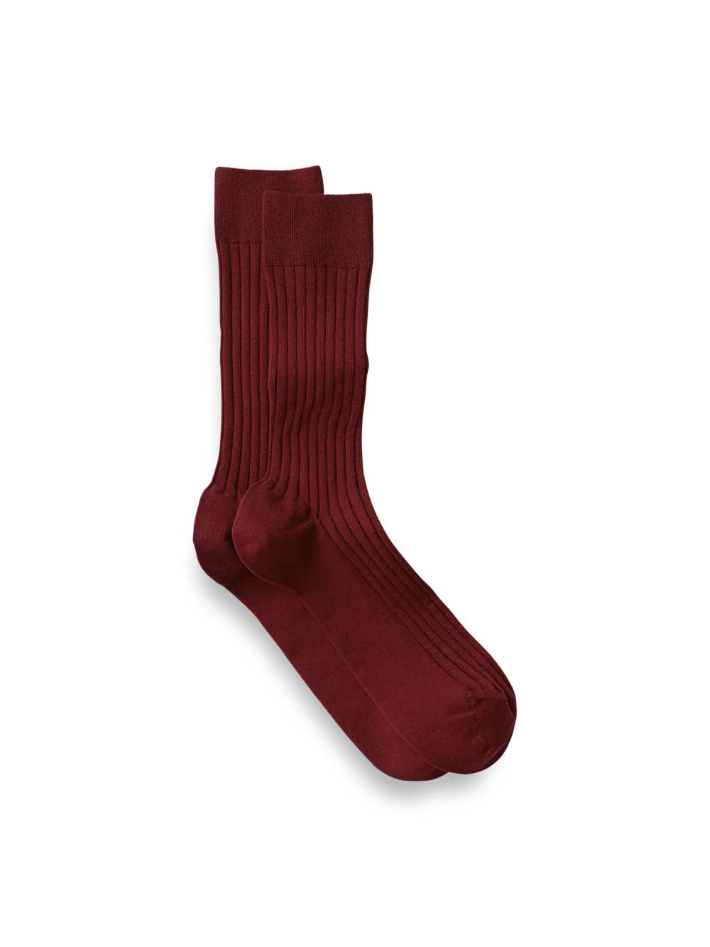 Solid Rib Cotton Blend Sock - Wine