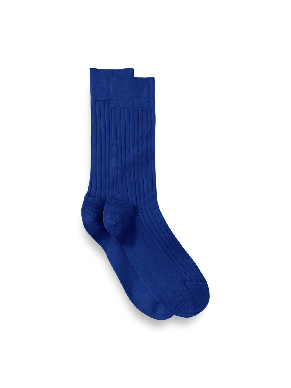Solid Rib With Contrast Cotton Blend Sock - Blue/red