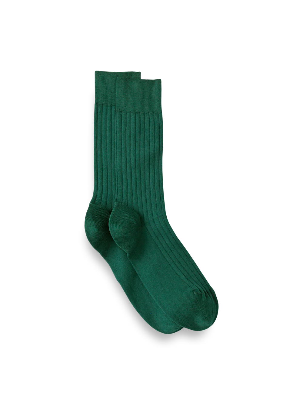 Solid Rib With Contrast Cotton Blend Sock - Green/blue