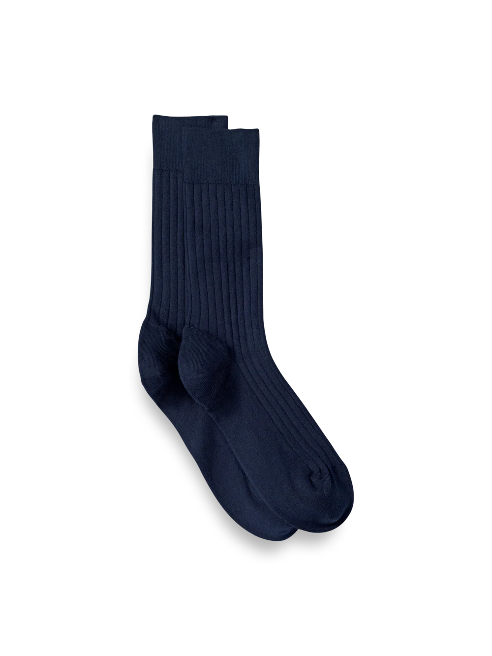Solid Rib With Contrast Cotton Blend Sock - Navy/blue