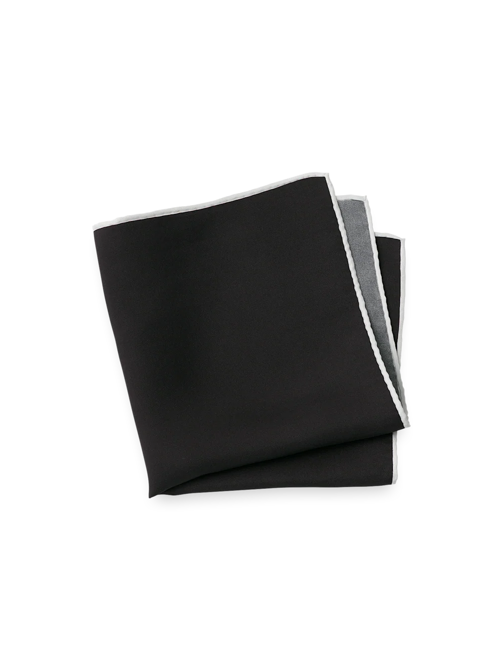 Solid Silk Pocket Square - Black