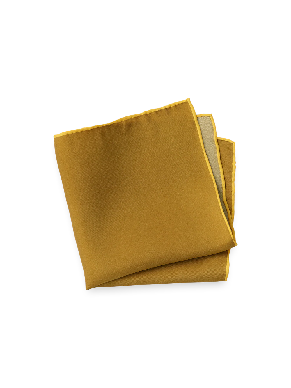 Solid Silk Pocket Square - Gold