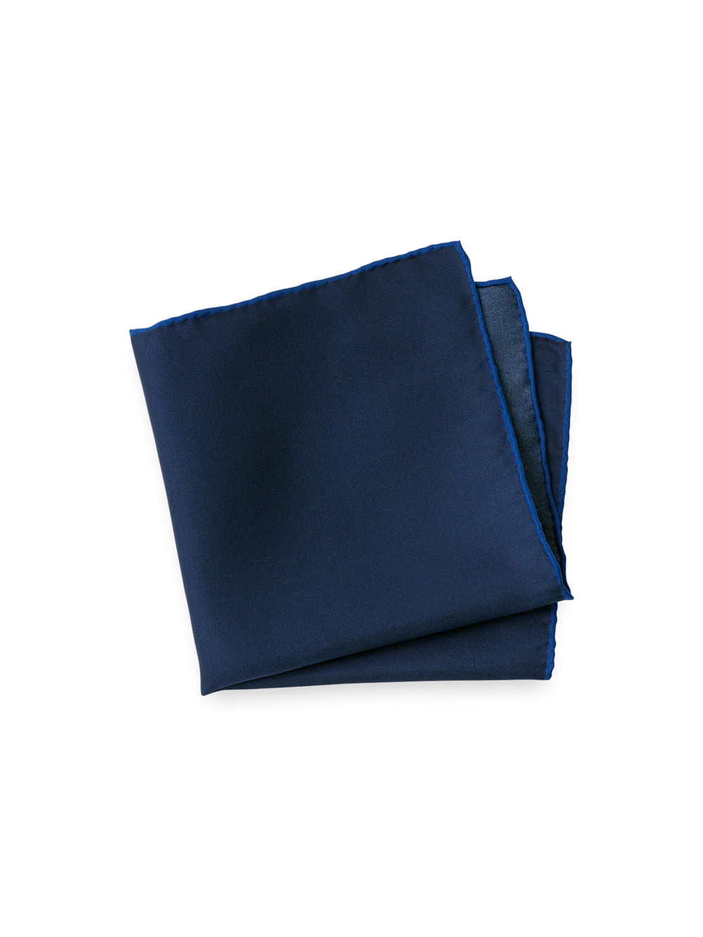 Solid Silk Pocket Square - Navy