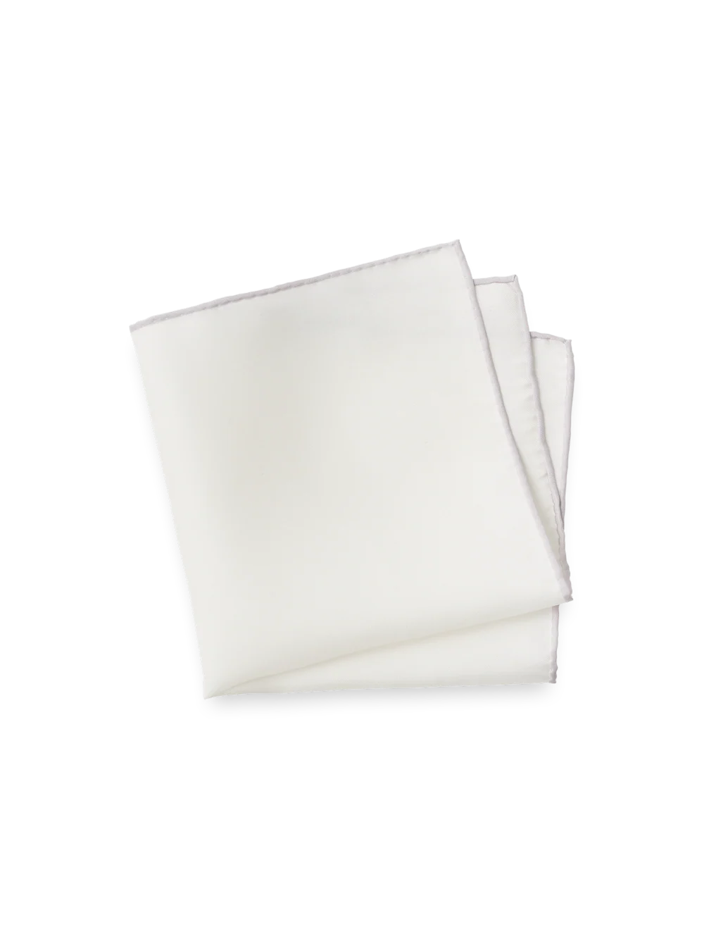 Solid Silk Pocket Square - White