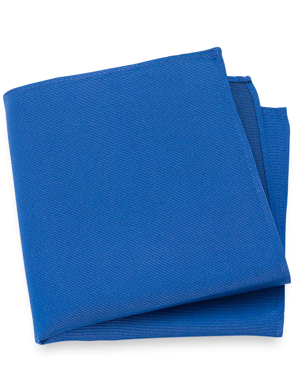 Solid Twill Silk Pocket Square - Blue