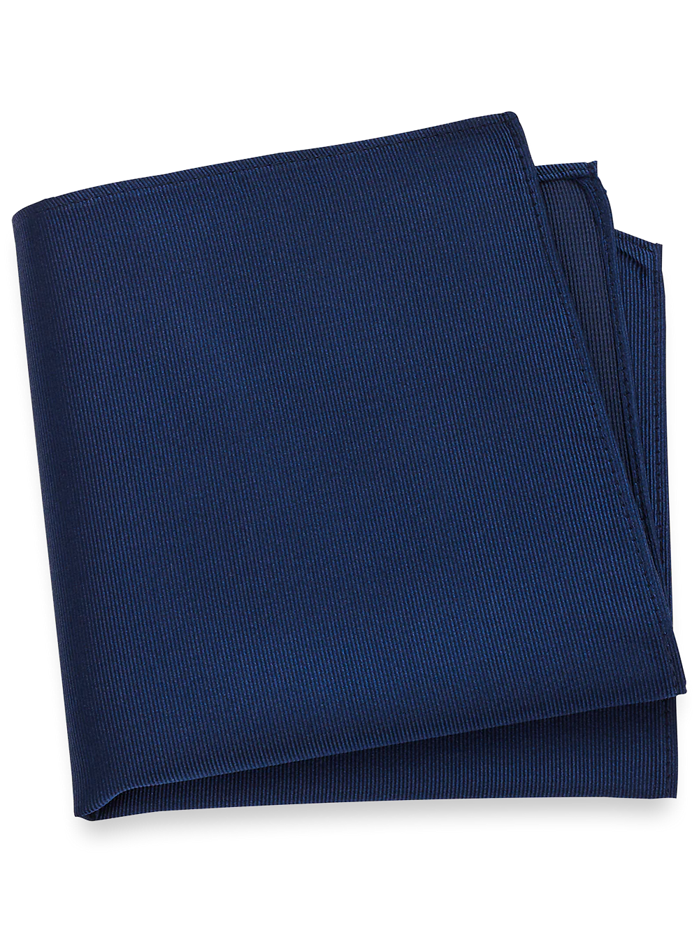 Solid Twill Silk Pocket Square - Navy