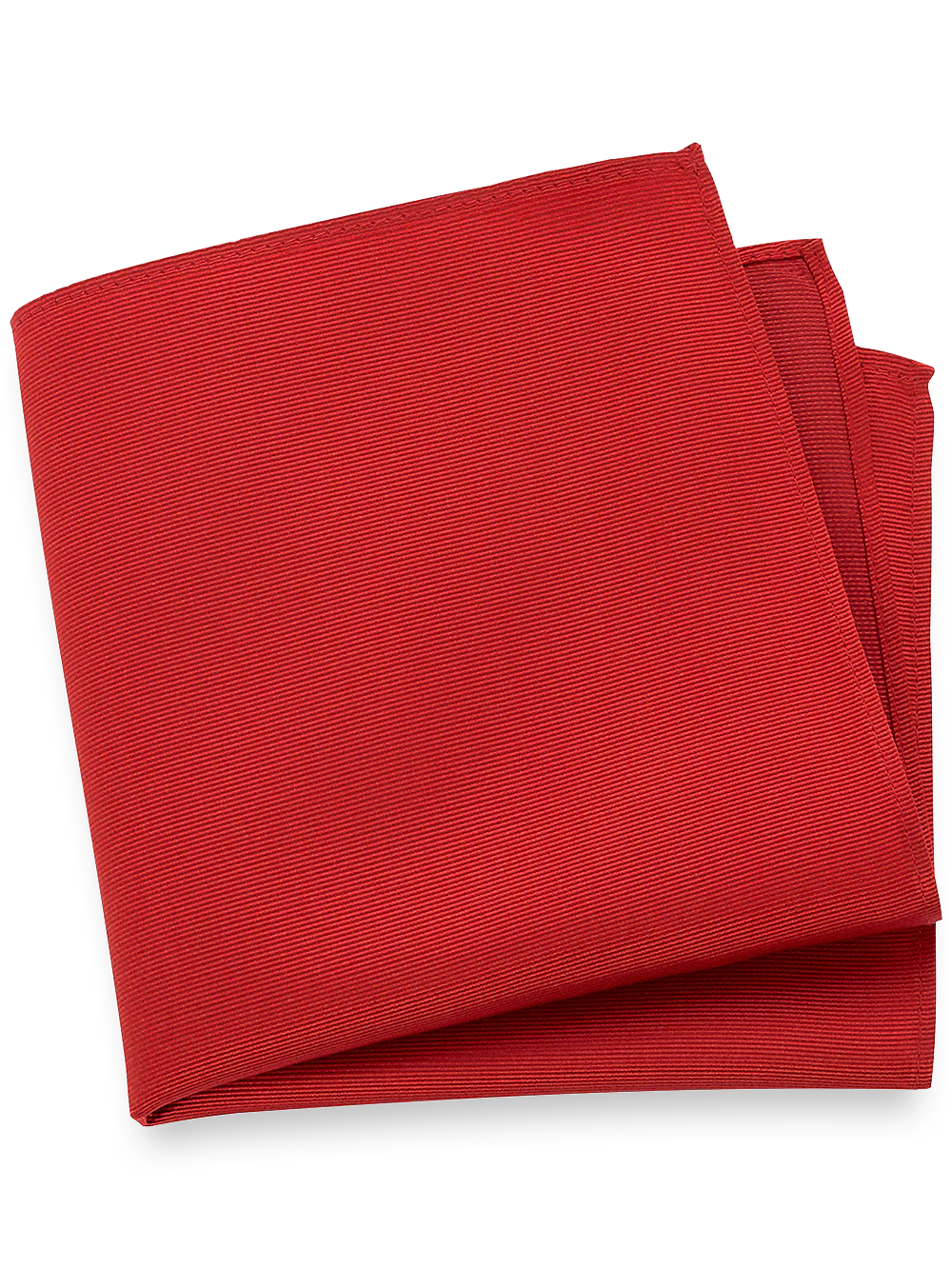 Solid Twill Silk Pocket Square - Red