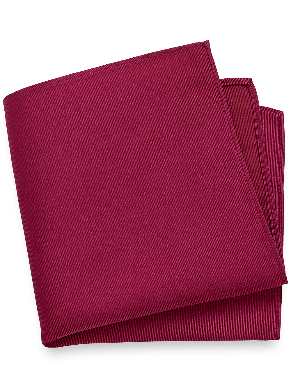 Solid Twill Silk Pocket Square - Wine