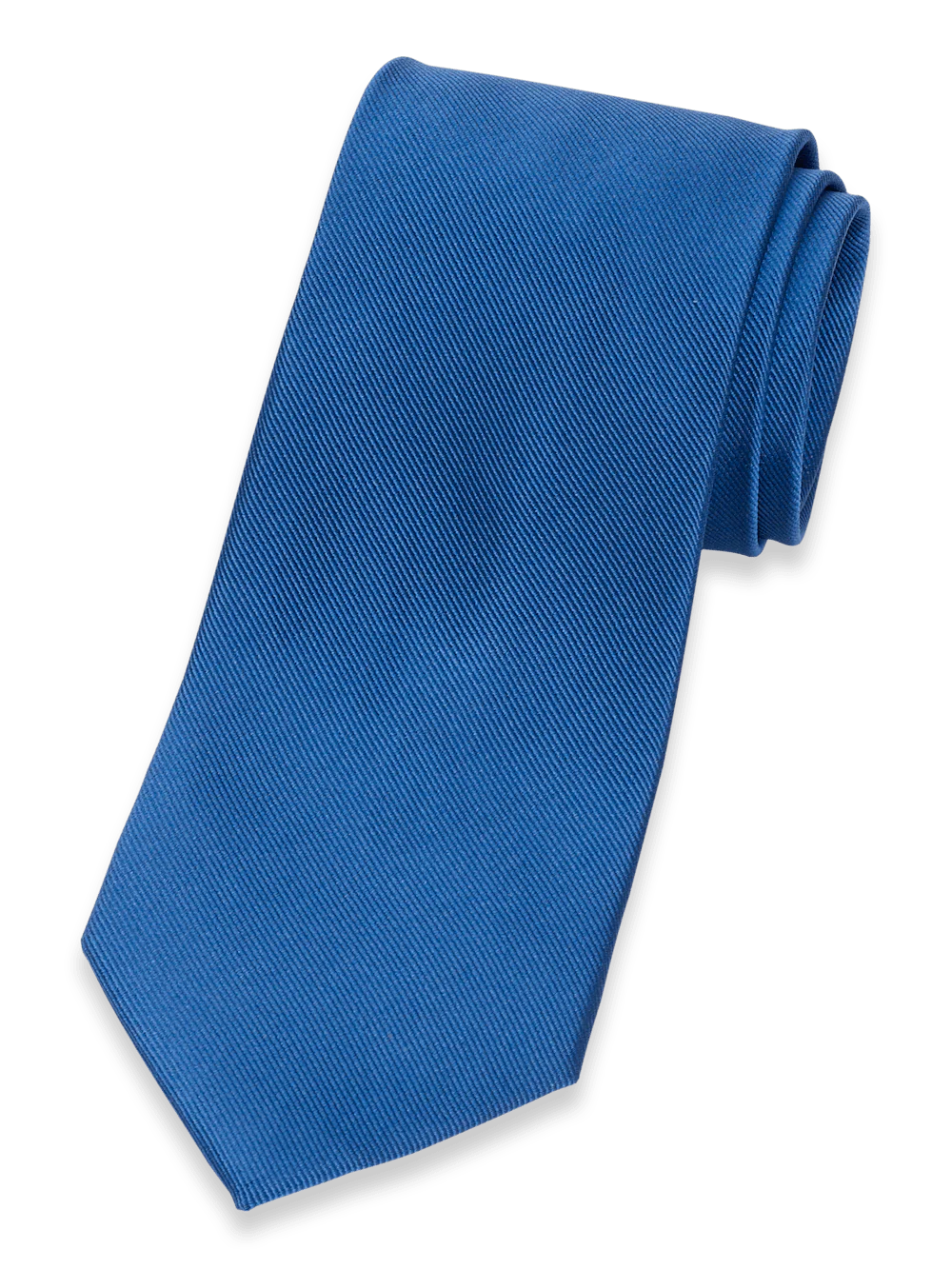 Solid Twill Woven Silk Tie - Blue