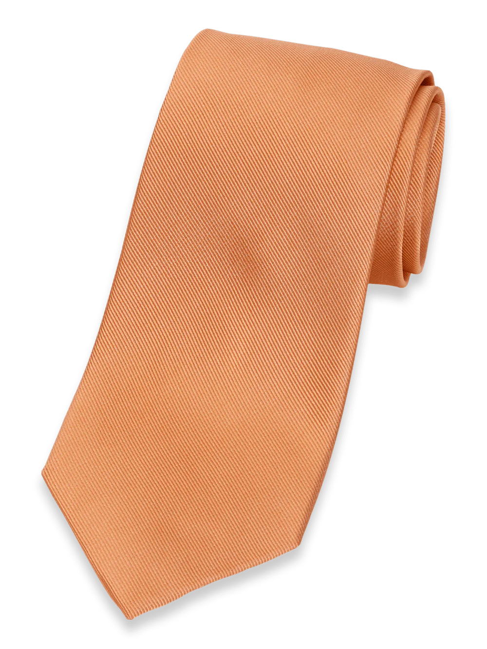 Solid Twill Woven Silk Tie - Melon