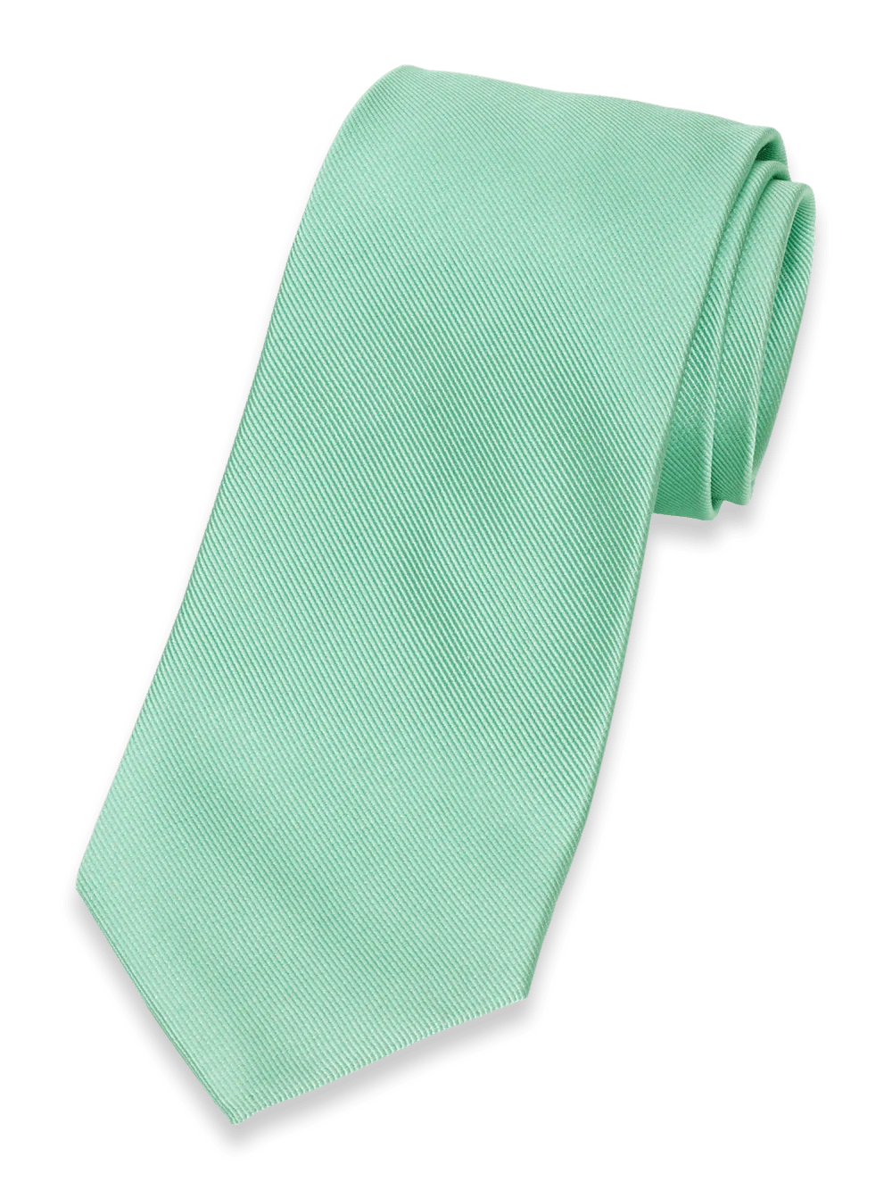 Solid Twill Woven Silk Tie - Mint