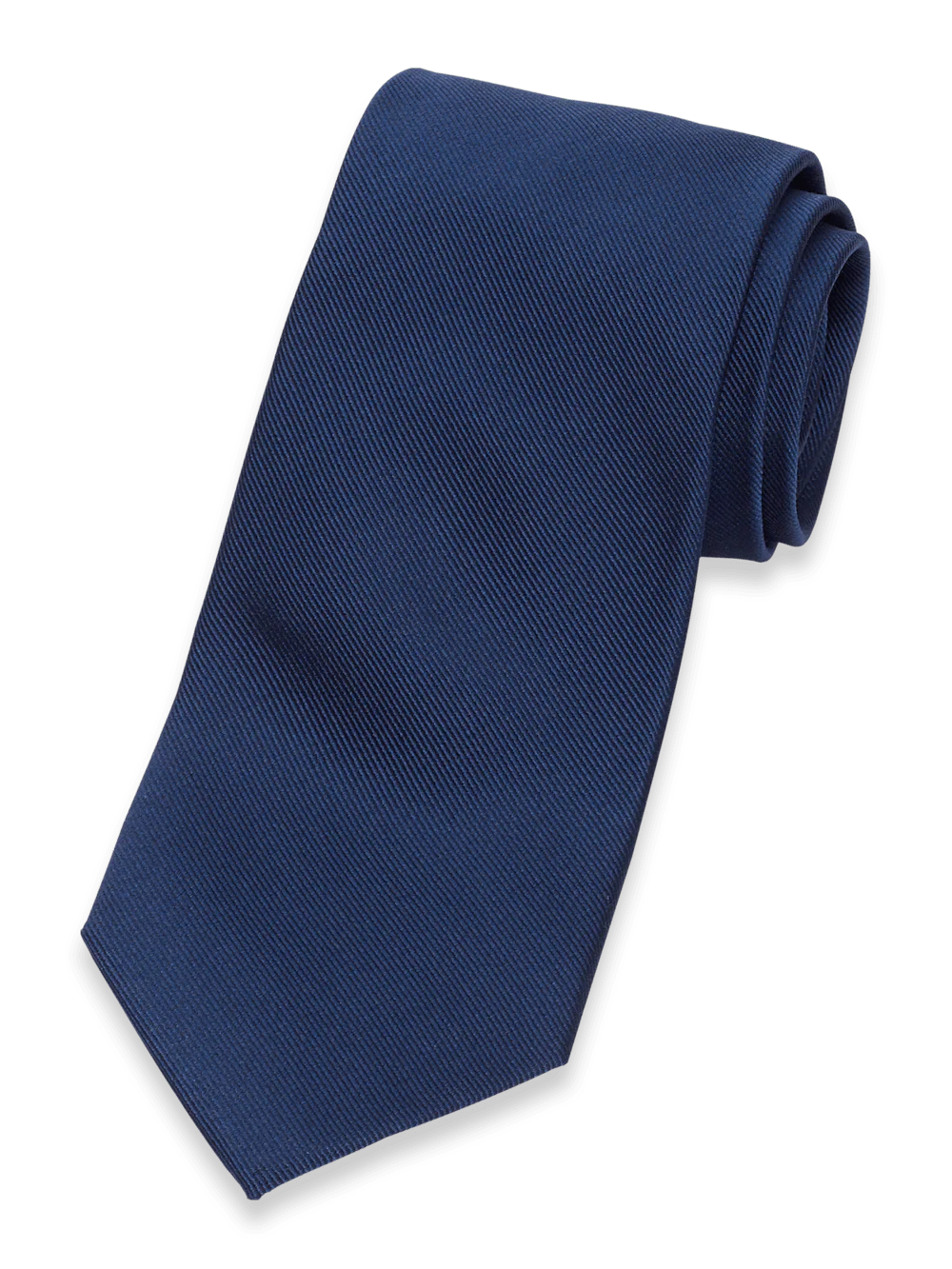 Solid Twill Woven Silk Tie - Navy
