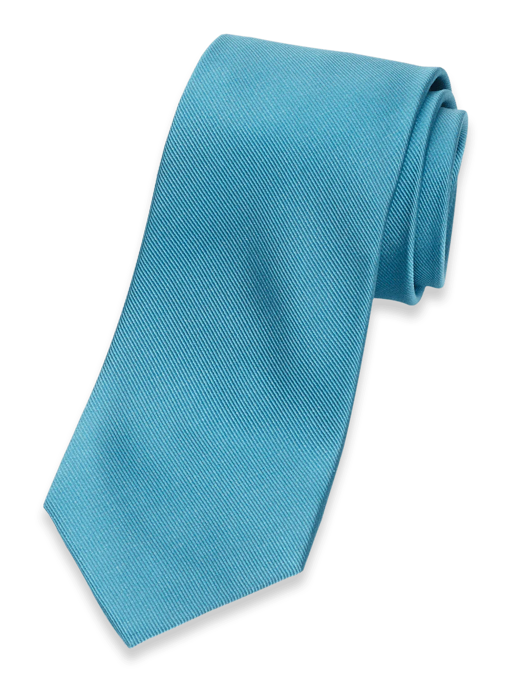 Solid Twill Woven Silk Tie - Teal