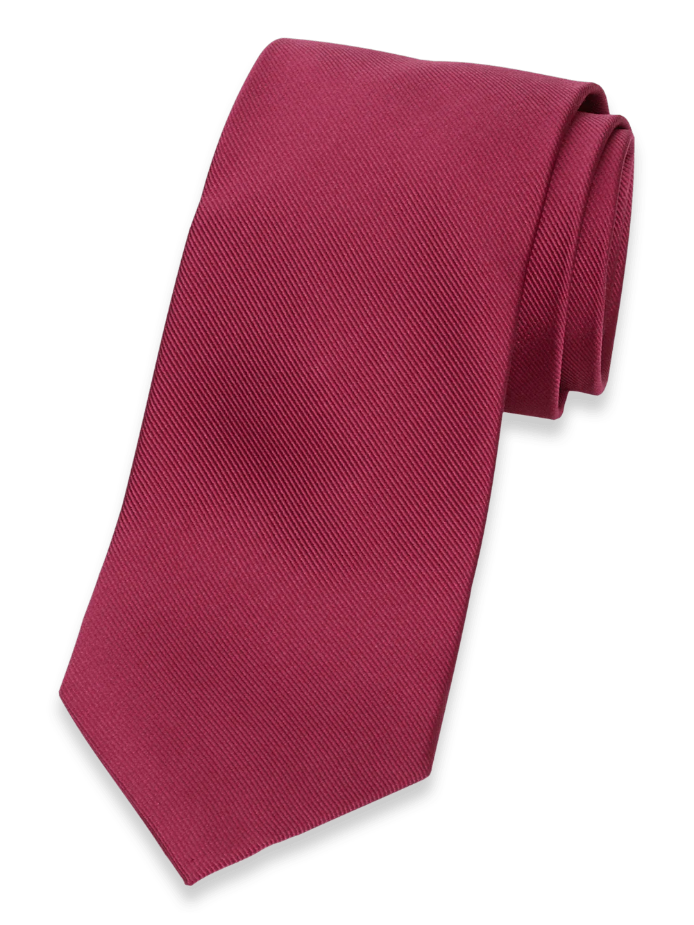 Solid Twill Woven Silk Tie - Wine