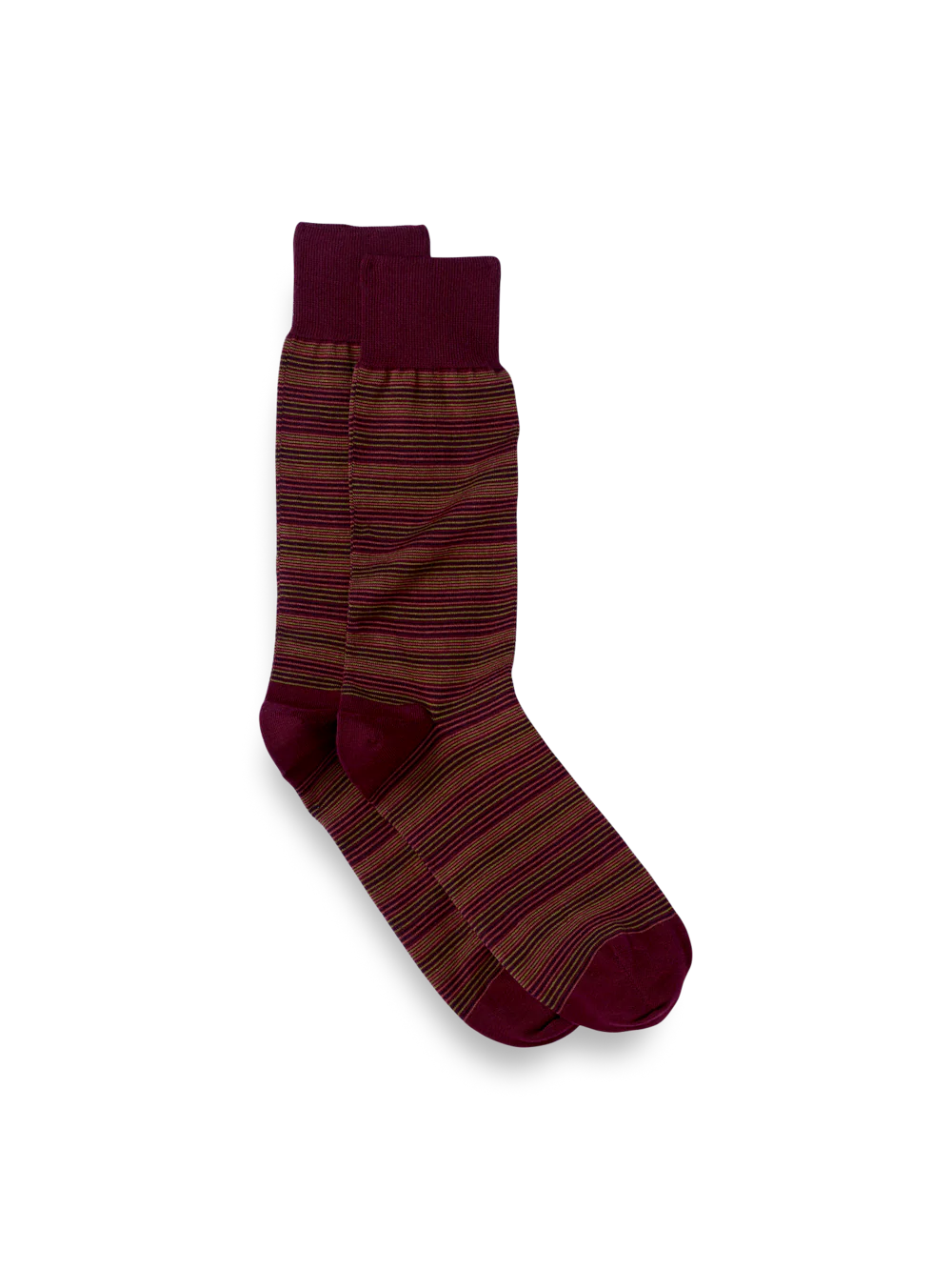 Stripe Cotton Blend Sock - Burgundy Multi