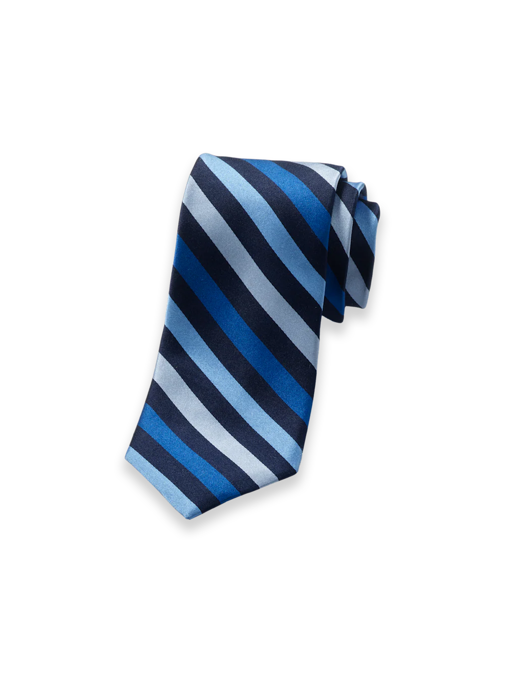 Stripe Woven Silk Tie - Blue/navy