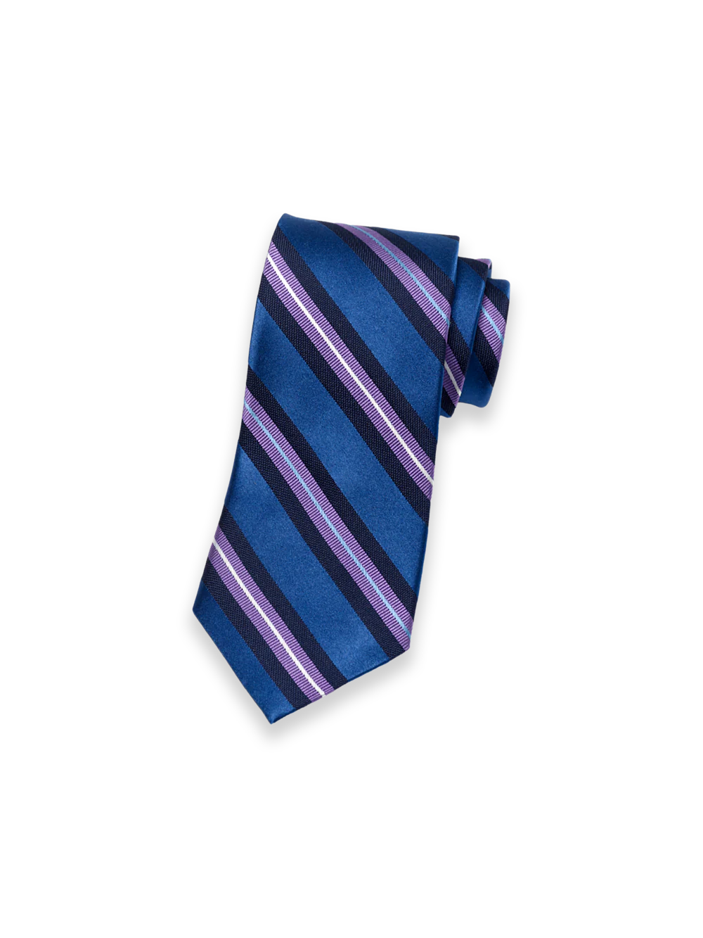 Stripe Woven Silk Tie - Blue/purple
