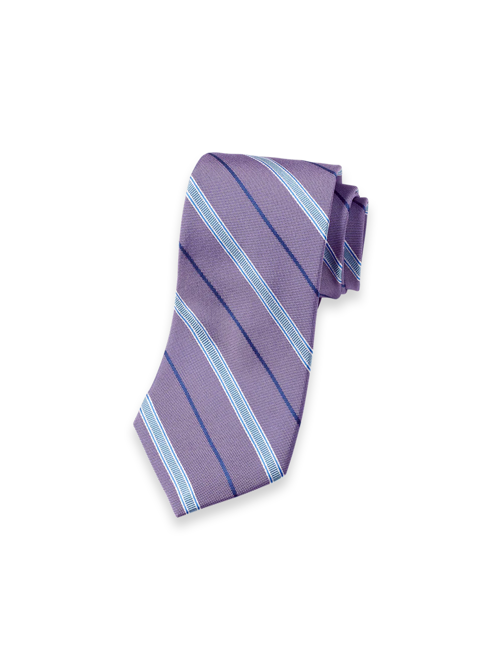 Stripe Woven Silk Tie - Purple/blue