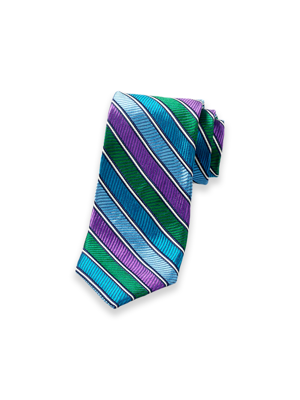 Stripe Woven Silk Tie - Blue Multi