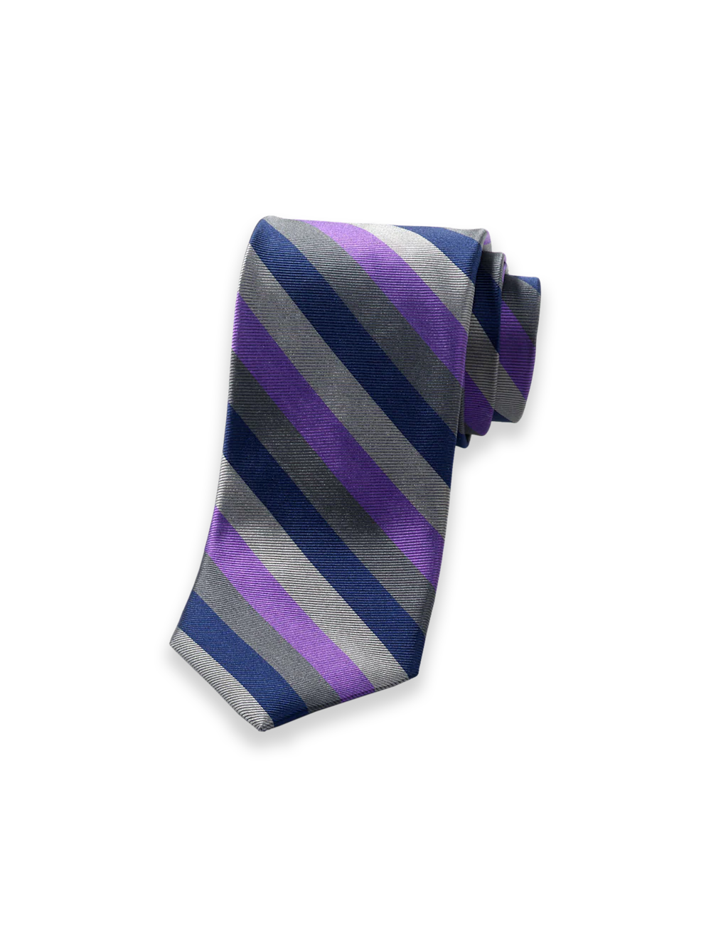 Stripe Woven Silk Tie - Purple Multi