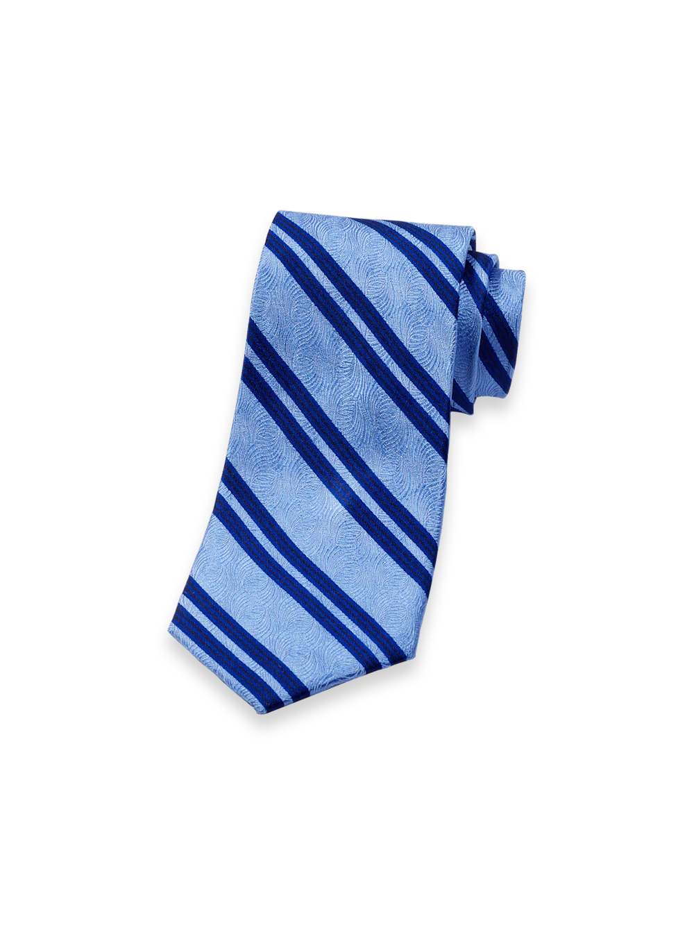 Stripe Woven Silk Tie - Blue/navy