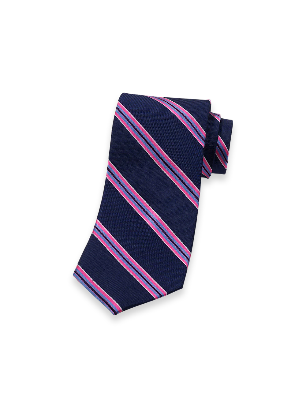 Stripe Woven Silk Tie - Navy Multi