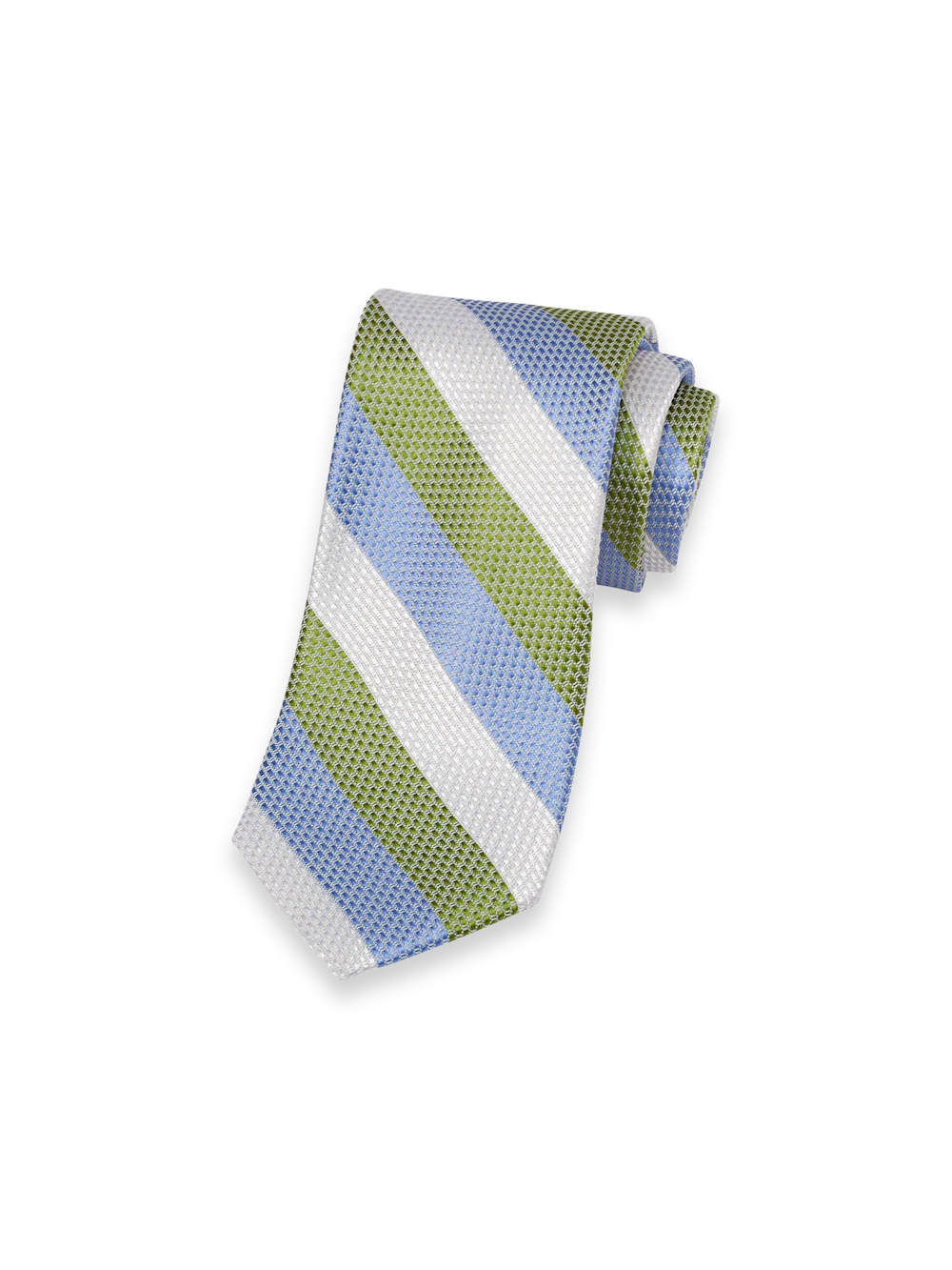 Stripe Woven Silk Tie - Green Multi