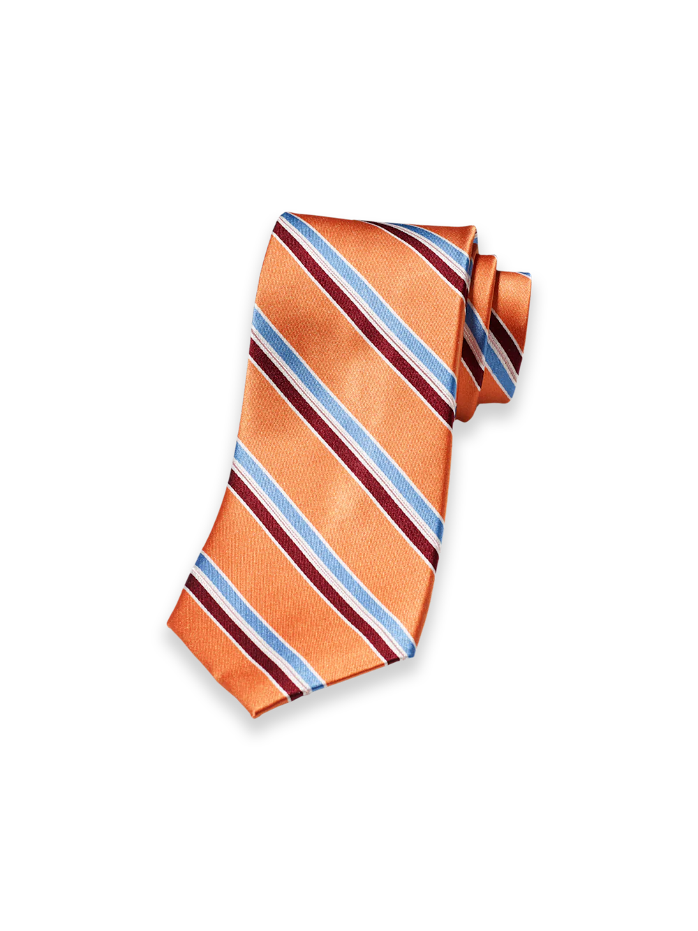 Stripe Woven Silk Tie - Orange Multi