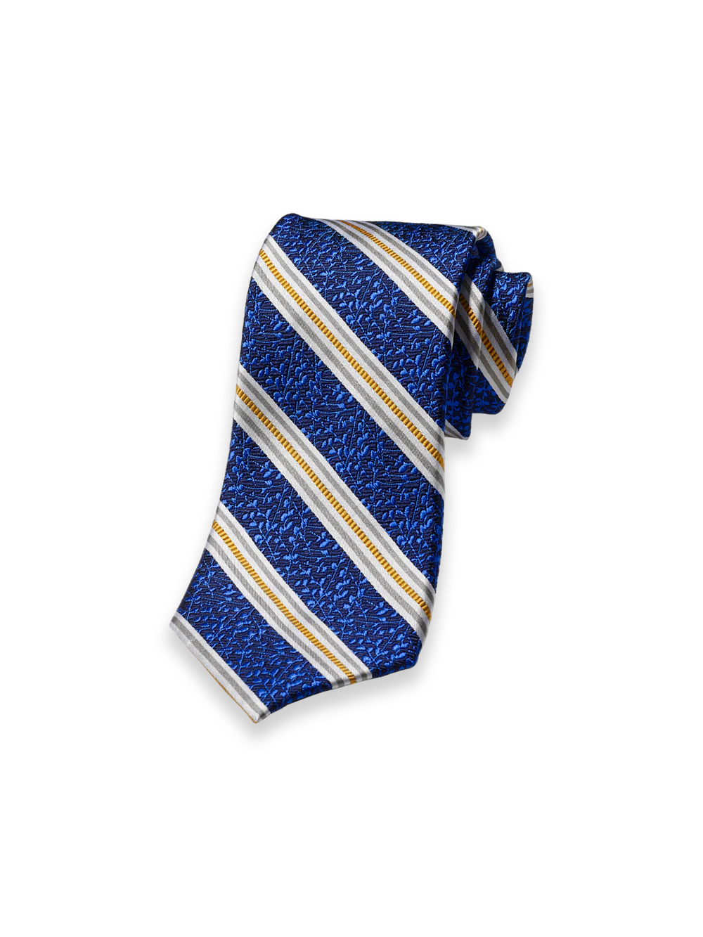 Stripe Woven Silk Tie - Blue/yellow
