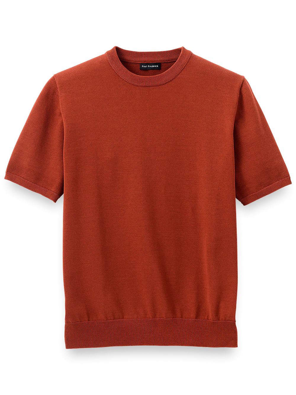 Supima Cotton Crew Neck Sweater - Dark Rust