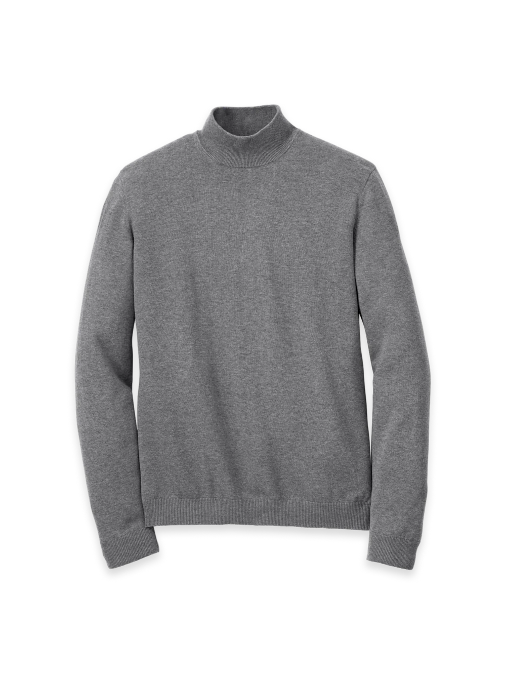Supima Cotton Mock Neck Sweater - Medium Grey