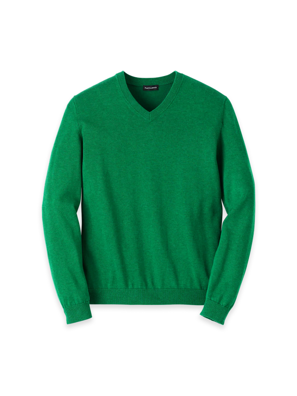 Supima Cotton V-neck Sweater - Green