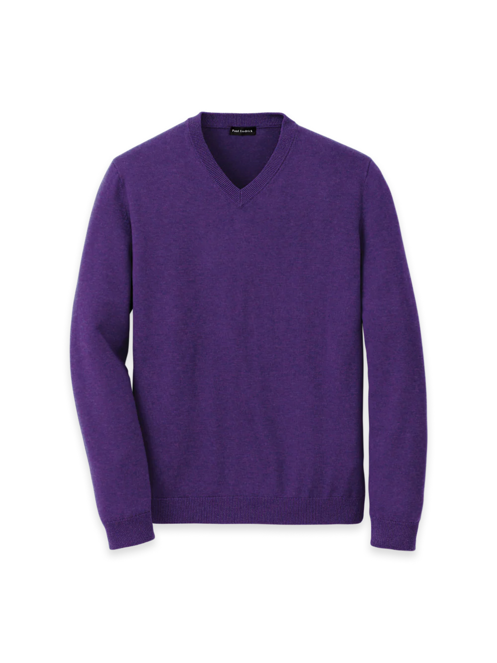 Supima Cotton V-neck Sweater - Purple