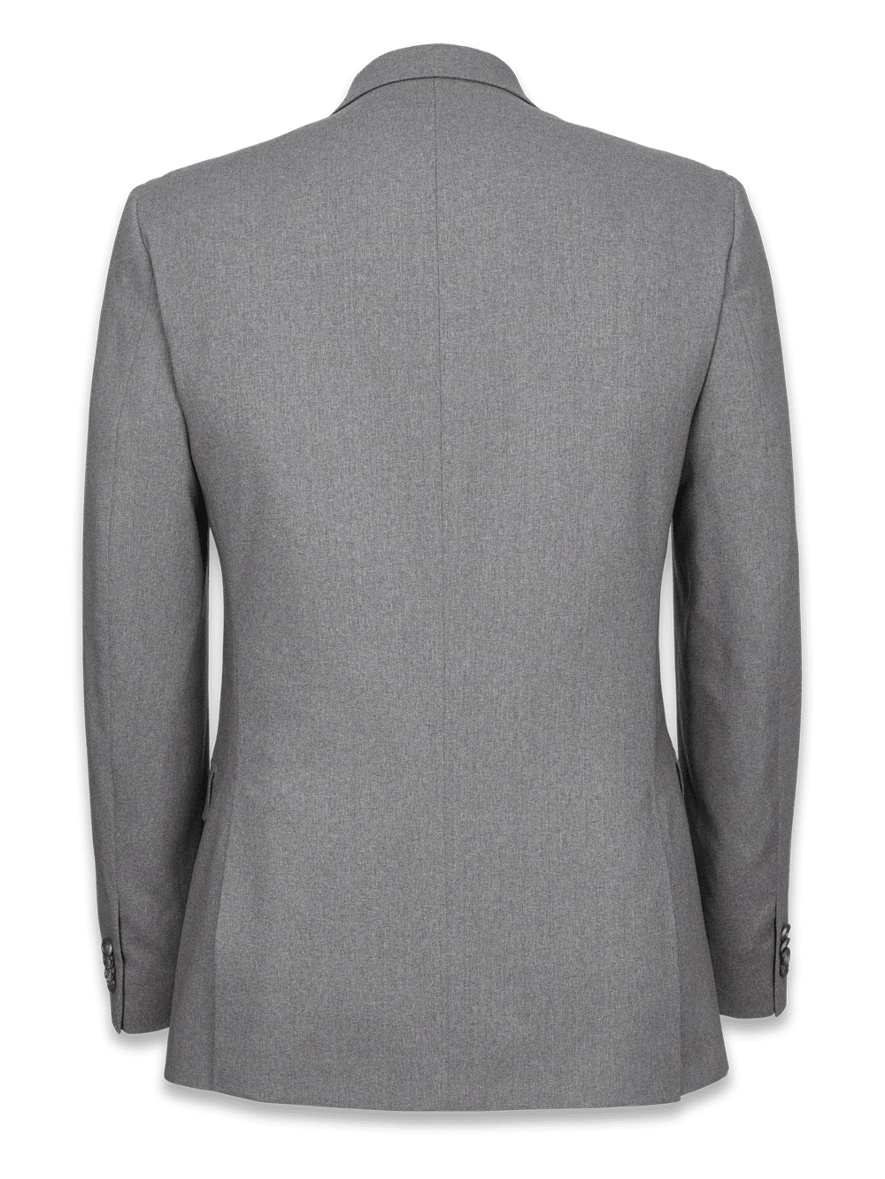 Tailored Fit Essential Wool Double Breasted Peak Lapel Suit Jacket - Black - Image 4
