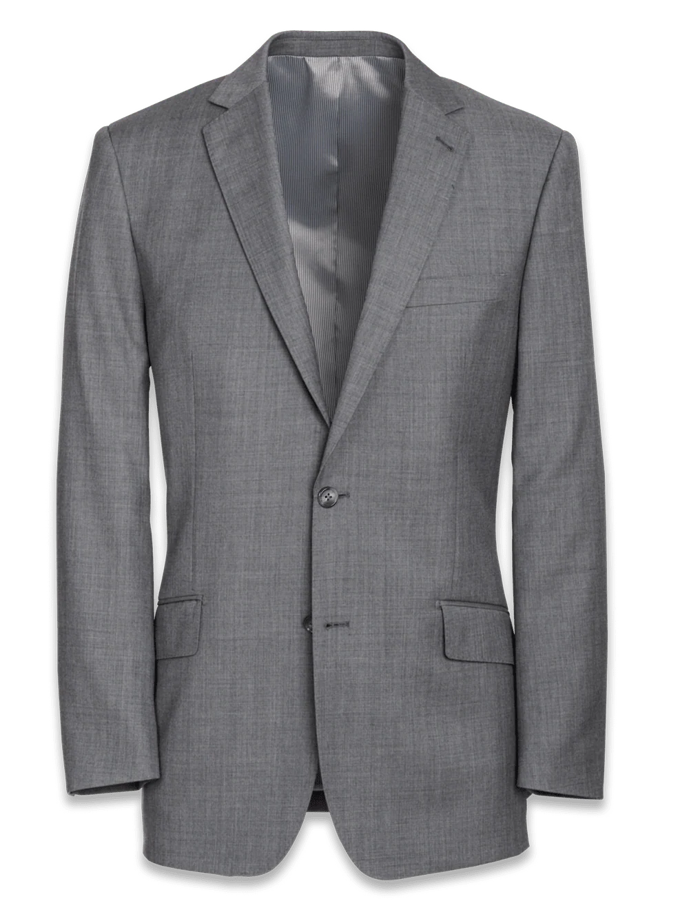Tailored Fit Sharkskin Notch Lapel Suit Jacket - Grey
