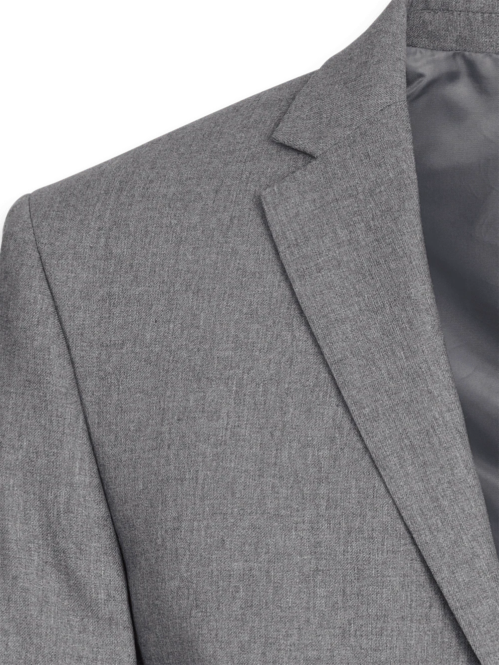 Tailored Fit Wool Essential Wool Notch Lapel Suit Jacket - Brown - Image 3