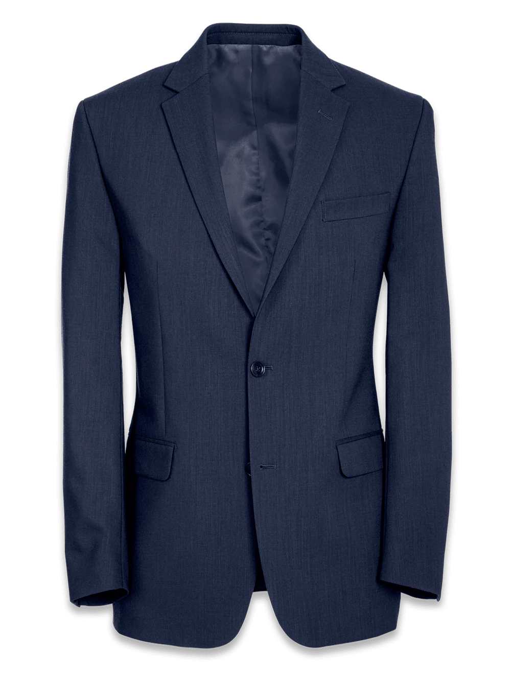Tailored Fit Wool Essential Wool Notch Lapel Suit Jacket - Navy