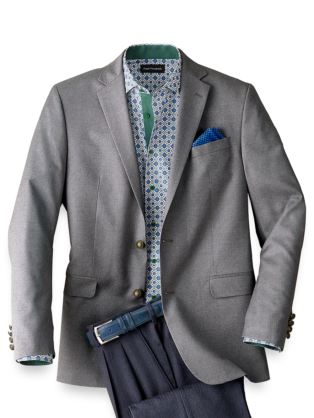Tailored Fit Wool Travel Blazer - Pearl Grey