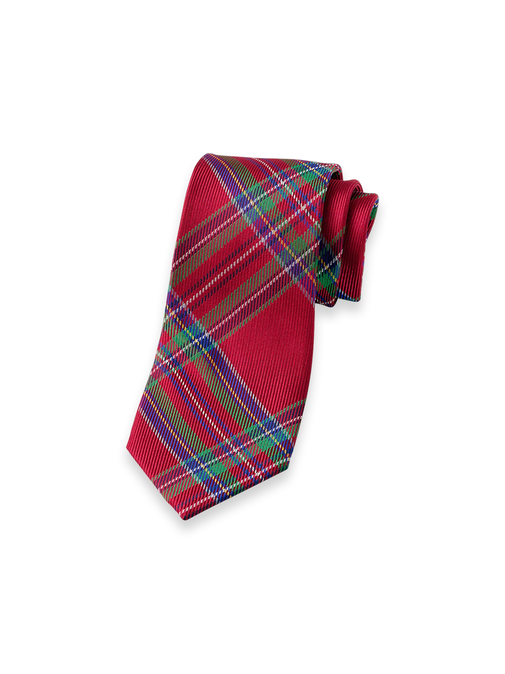Tartan Plaid Woven Silk Tie - Red Multi