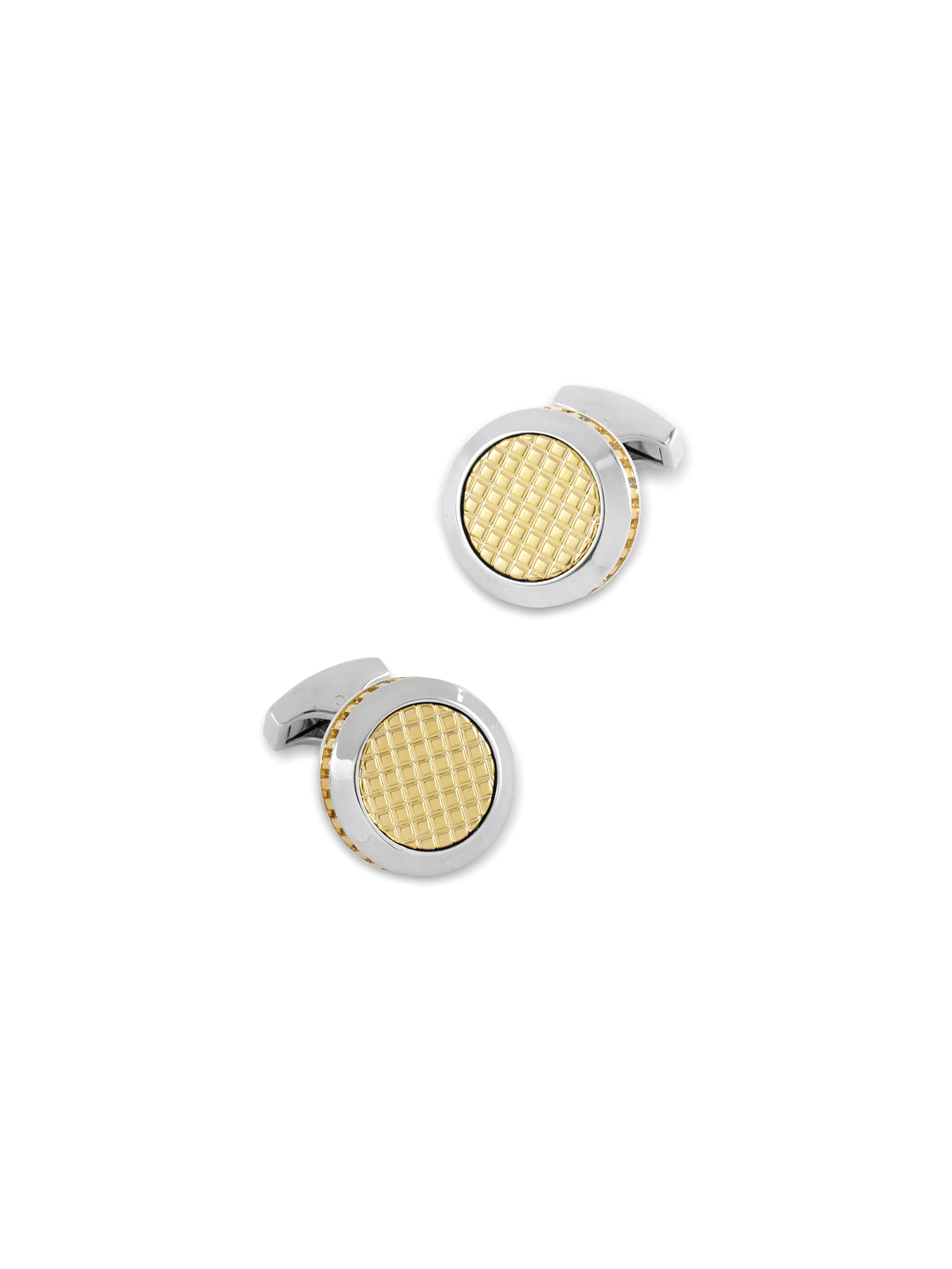 Textured Circle Cufflink - Gold/silver