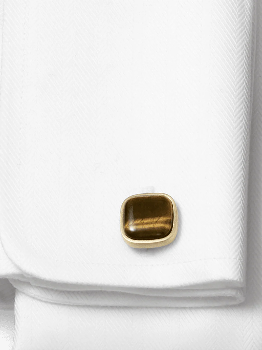 Tigers Eye Cufflinks - Brown - Image 2